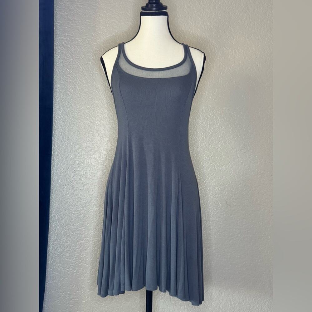 Silence + Noise Gray Knit Halter Dress with Mesh back | Size M